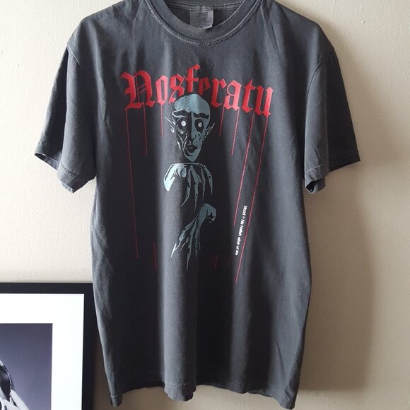 Black Vintage Retro Horror Nosferatu Vampire Graphic Tee - Picture 9 of 11